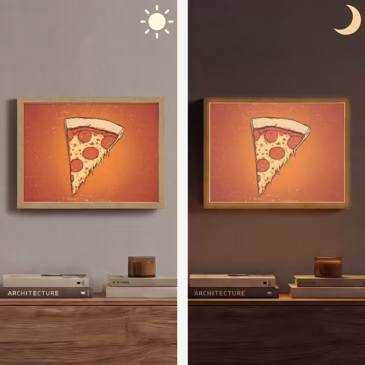 Lightbox - Wandlamp - Pizza - Kaas - Rood - Pepperoni — 6