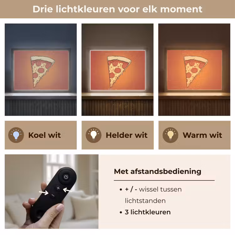 Lightbox - Wandlamp - Pizza - Kaas - Rood - Pepperoni — 8