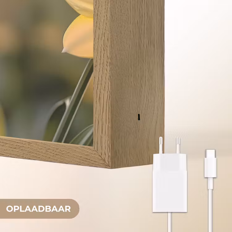 Lightbox - Wandlamp - Bloemen - Geel - Wazig — 7