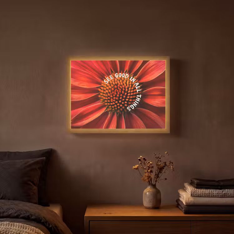 Lightbox - Wandlamp - Close up - Bloem - Quote - Rood — 3