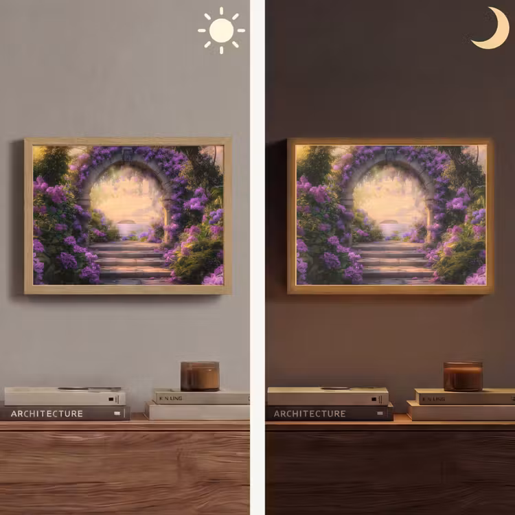 Lightbox - Wandlamp - Poort - Paars - Bloemen — 6