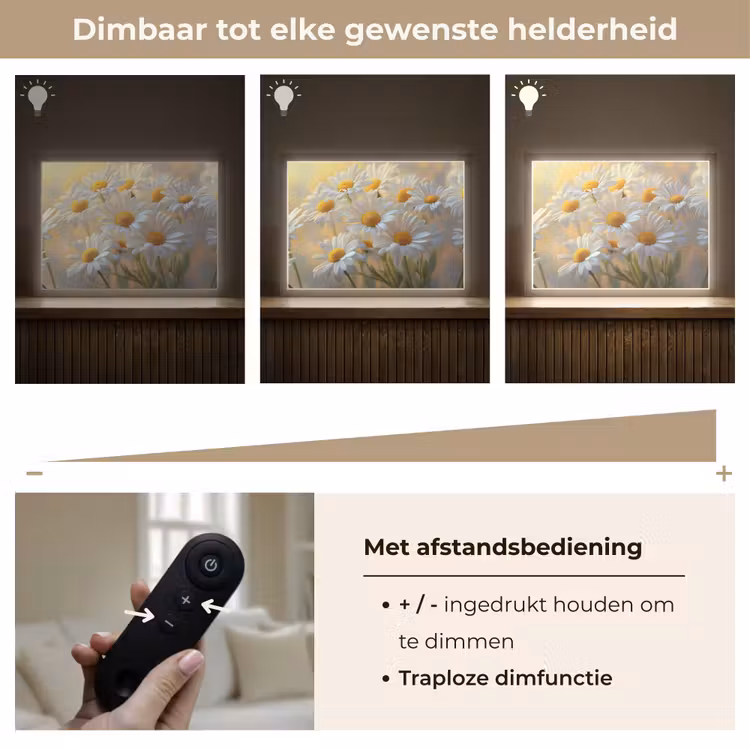 Lightbox - Wandlamp - Madeliefjes - Wit - Zonlicht — 9