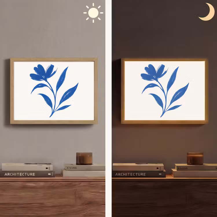 Lightbox - Wandlamp - Bloem - Blaadjes - Minimalistisch - Blauw — 6