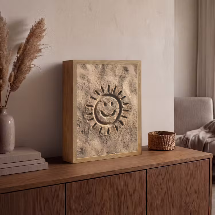 Lightbox - Wandlamp - Gezichtje - Zon - Zand - Getekend — 4