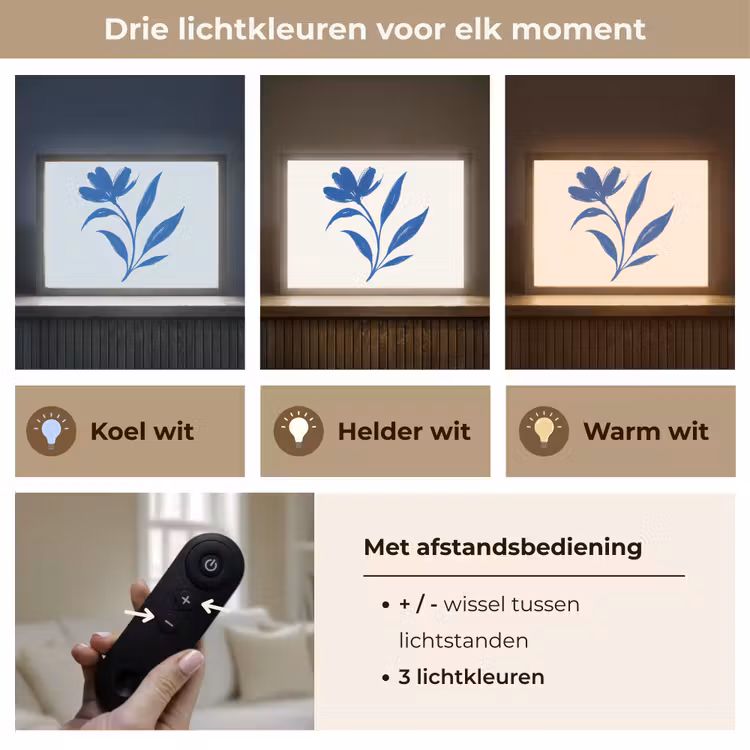 Lightbox - Wandlamp - Bloem - Blaadjes - Minimalistisch - Blauw — 8