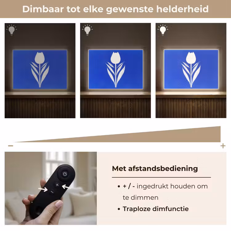 Lightbox - Wandlamp - Tulp - Minimalistisch - Bladeren - Wit — 9
