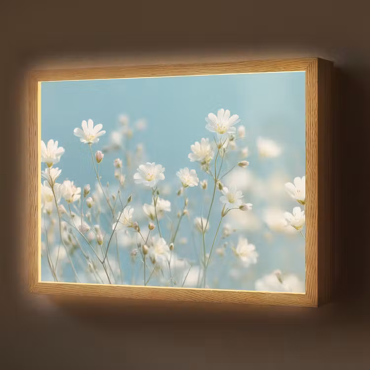 Lightbox - Wandlamp - Stengels - Bloemen - Lucht - Wit — 1