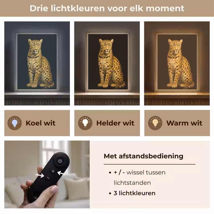 Lightbox - Wandlamp - Panter - Realistisch - Bruin — 7
