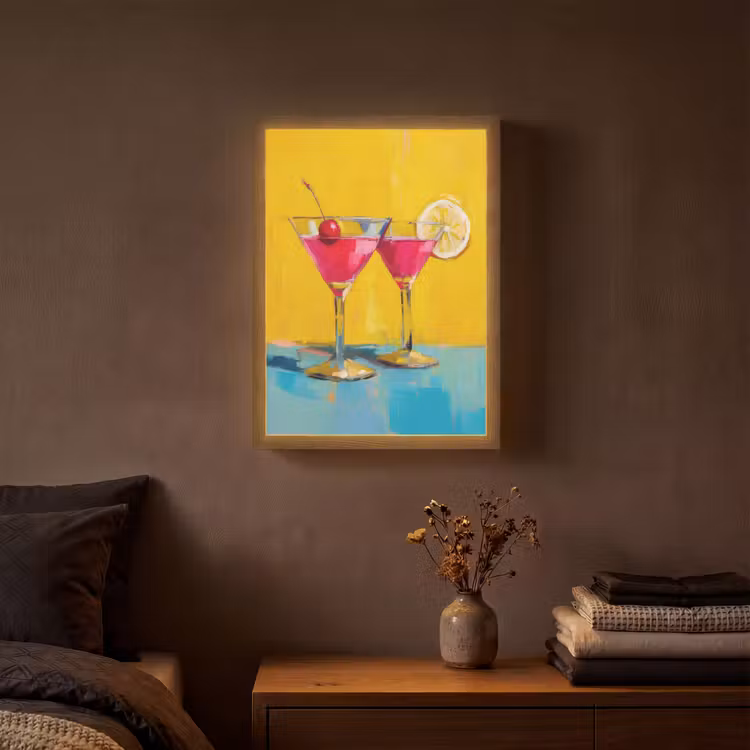 Lightbox - Wandlamp - Glazen - Cocktail - Citroen - Kers — 3