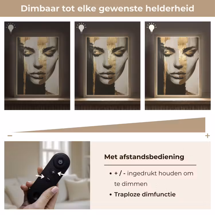 Lightbox - Wandlamp - Ogen - Gezicht - Goud - Strepen — 8