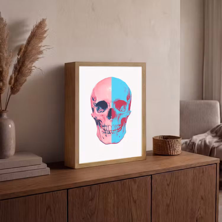 Lightbox - Wandlamp - Schedel - Grafisch - Roze - Verdeeld — 4