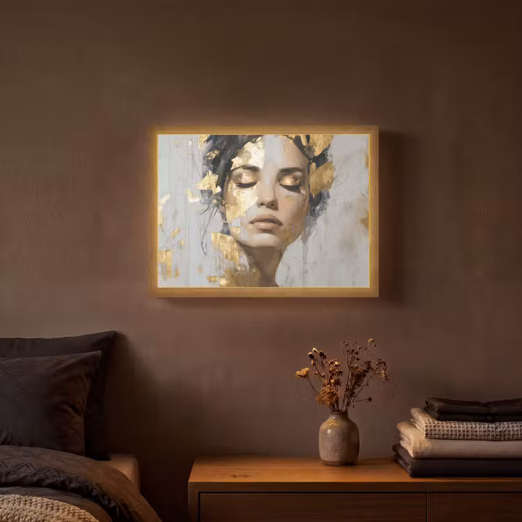 Lightbox - Wandlamp - Sierlijk - Vrouw - Goud - Ogen — 3