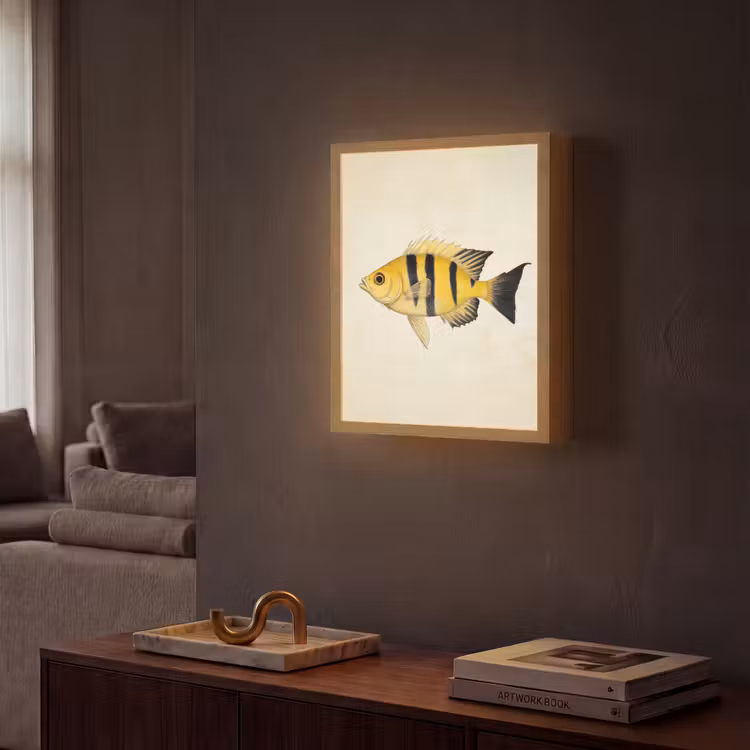Lightbox - Wandlamp - Geel - Vis - Strepen - Tropisch — 2