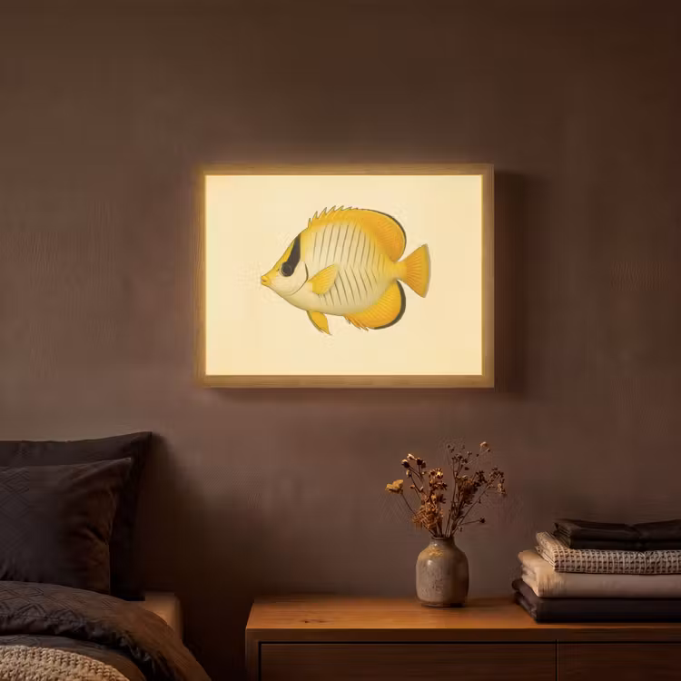 Lightbox - Wandlamp - Ovaal - Vis - Geel - Schubben — 3