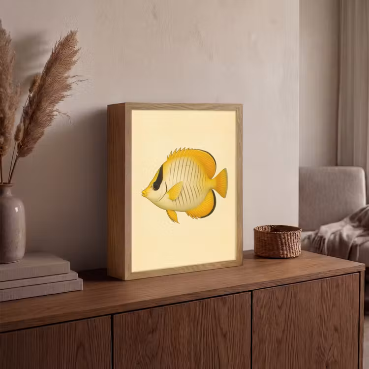 Lightbox - Wandlamp - Ovaal - Vis - Geel - Schubben — 4