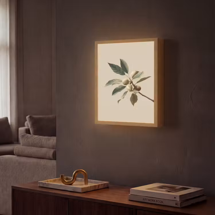 Lightbox - Wandlamp - Tak - Groene Bladeren - Vruchten — 2