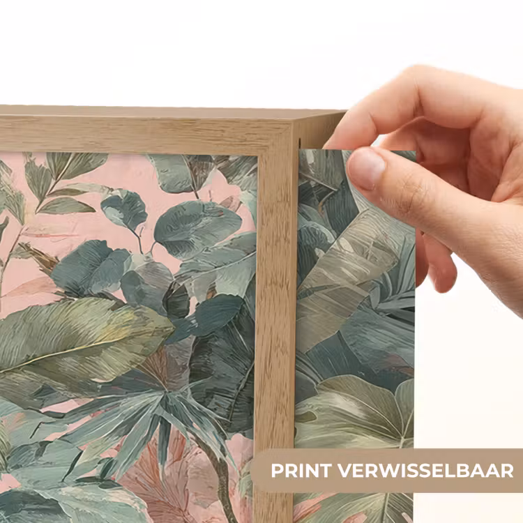 Lightbox - Wandlamp - Compositie van bladeren - Groen - Roze — 5
