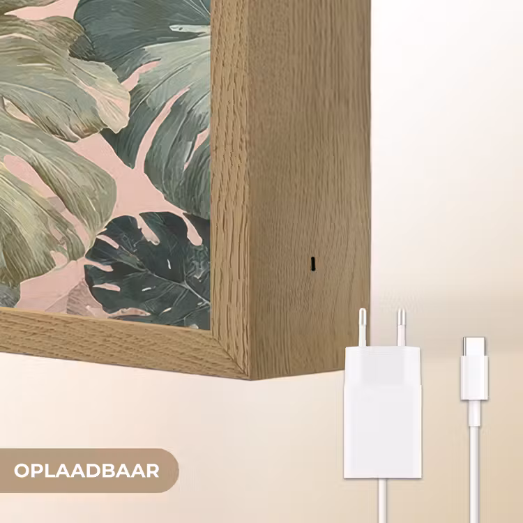 Lightbox - Wandlamp - Compositie van bladeren - Groen - Roze — 6