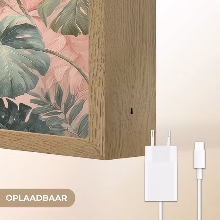 Lightbox - Wandlamp - Compositie van bladeren - Groen - Roze — 7