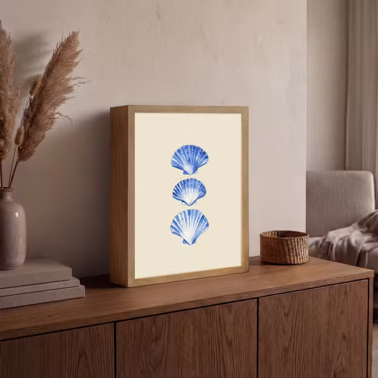 Lightbox - Wandlamp - Schelpen - Blauw - Beige — 4