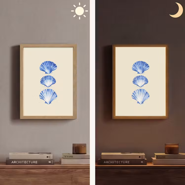 Lightbox - Wandlamp - Schelpen - Blauw - Beige — 5