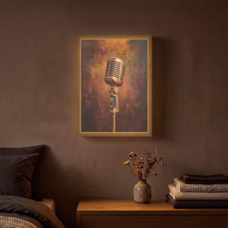 Lightbox - Wandlamp - Microfoon - Bruin - Klassiek — 3