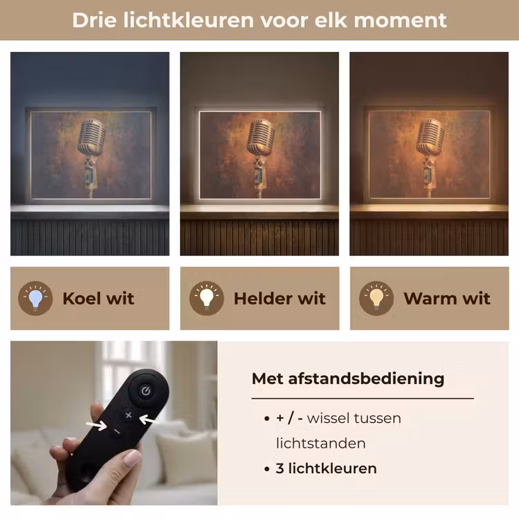 Lightbox - Wandlamp - Microfoon - Bruin - Klassiek — 8