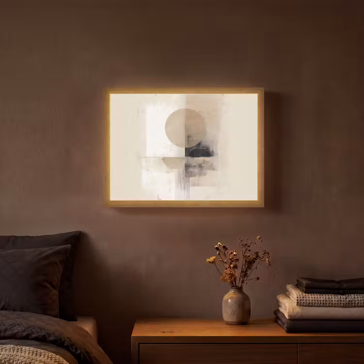 Lightbox - Wandlamp - Cirkel - Compositie - Diepte - Beige — 3