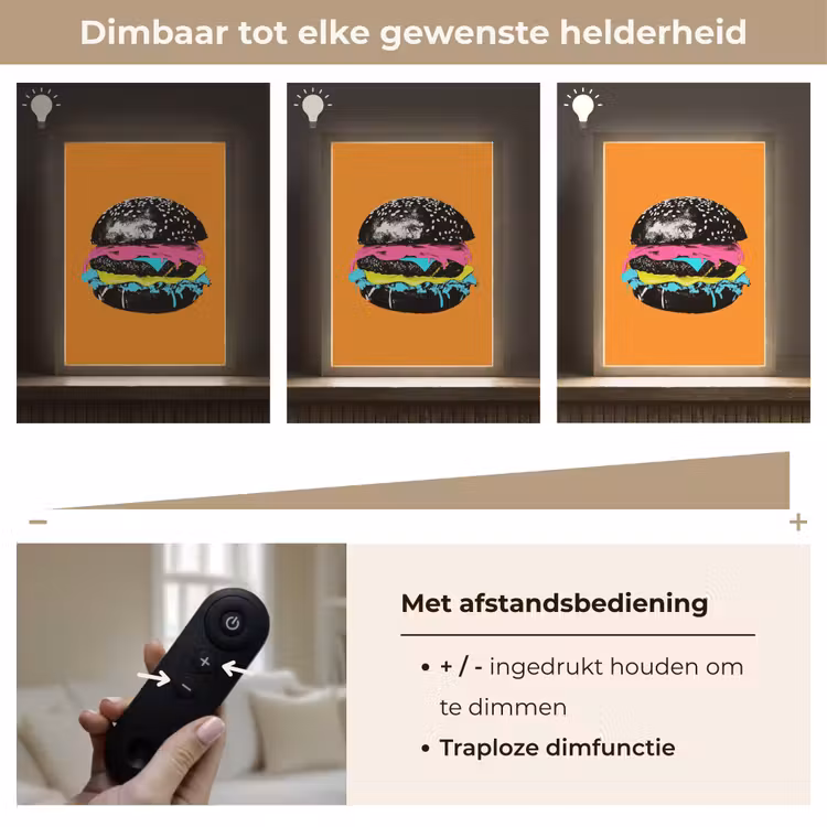 Lightbox - Wandlamp - Hamburger - Oranje - Neon - popart — 8