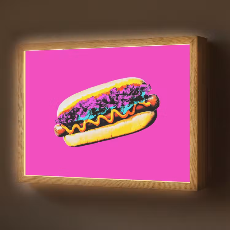 Lightbox - Wandlamp - Hotdog - Roze - Retro — 1