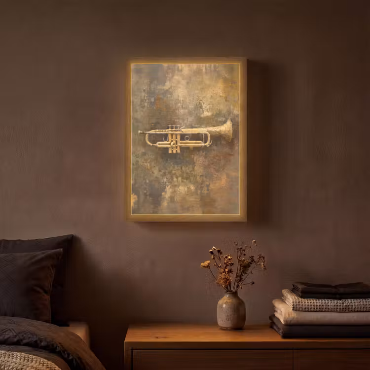 Lightbox - Wandlamp - Trompet - Geel - Muzikaal — 3