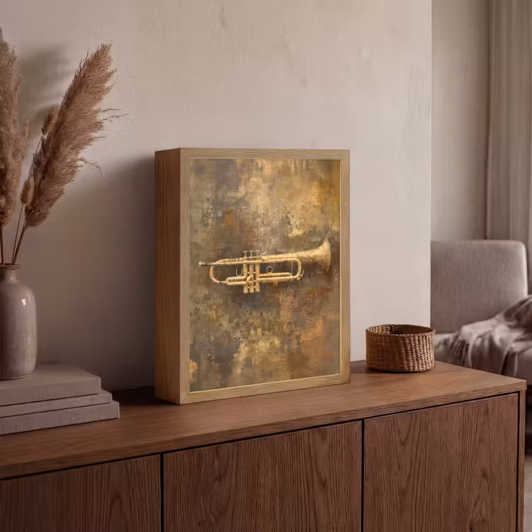 Lightbox - Wandlamp - Trompet - Geel - Muzikaal — 4