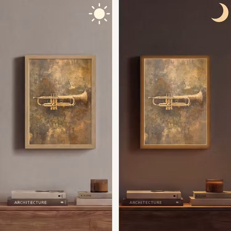 Lightbox - Wandlamp - Trompet - Geel - Muzikaal — 5