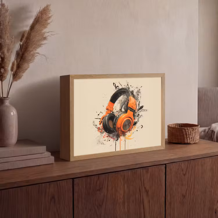 Lightbox - Wandlamp - Koptelefoon - Oranje - Explosief — 4