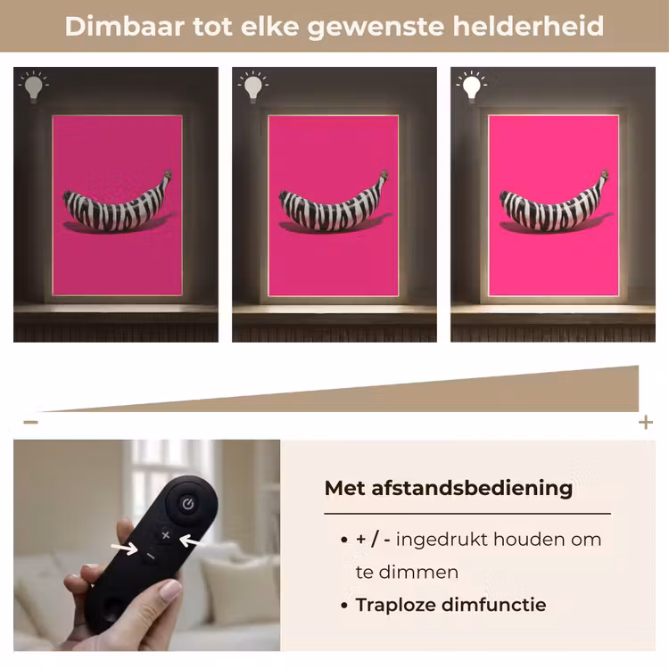 Lightbox - Wandlamp - Banaan - Zebraprint - Roze — 8
