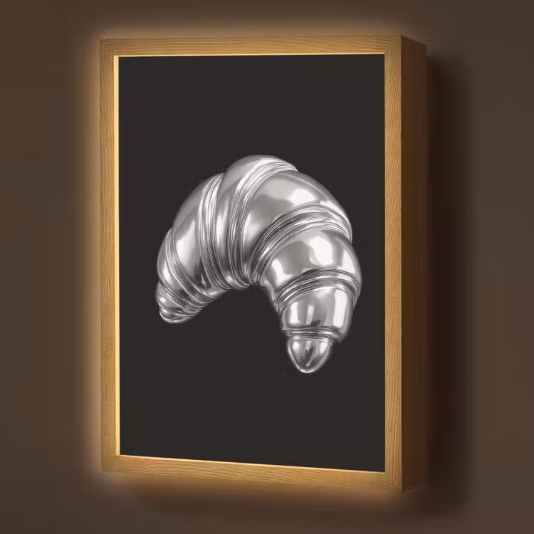 Lightbox - Wandlamp - Croissant - Metaal - Zilver — 1