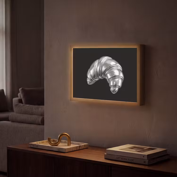 Lightbox - Wandlamp - Croissant - Metaal - Zilver — 2