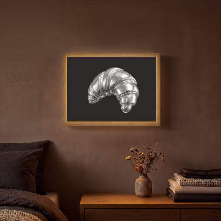 Lightbox - Wandlamp - Croissant - Metaal - Zilver — 3