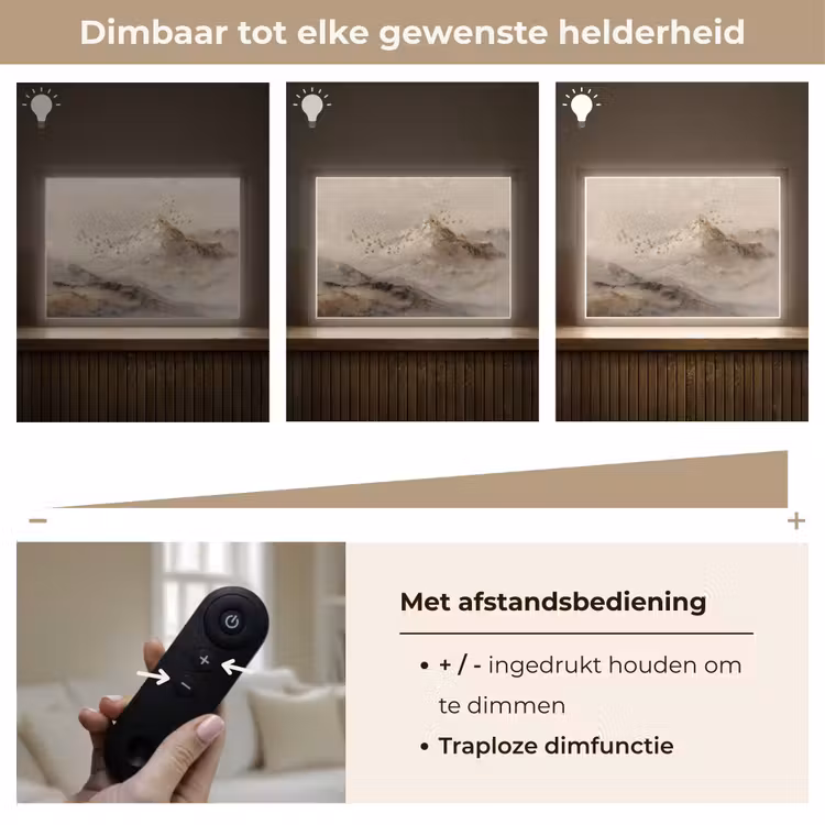 Lightbox - Wandlamp - Berglandschap - Mist - Penseelstreken — 9