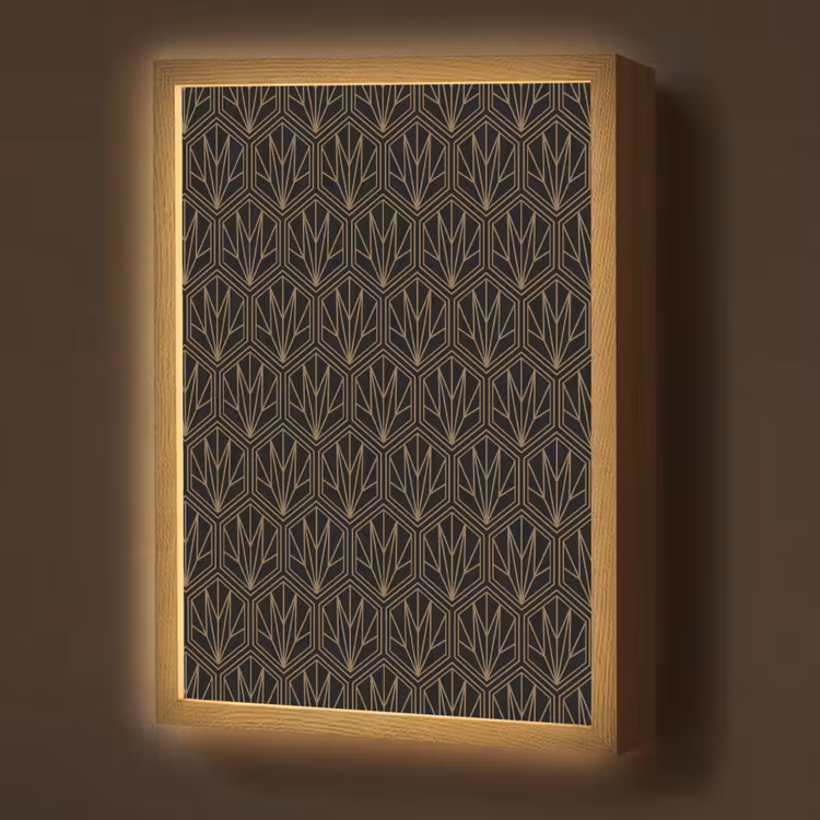 Lightbox - Wandlamp - Goud - Zwart - Lijnen — 1