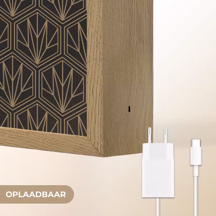 Lightbox - Wandlamp - Goud - Zwart - Lijnen — 6
