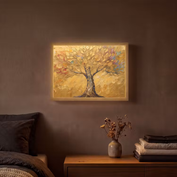 Lightbox - Wandlamp - Goud - Boom - Abstract - Modern — 3