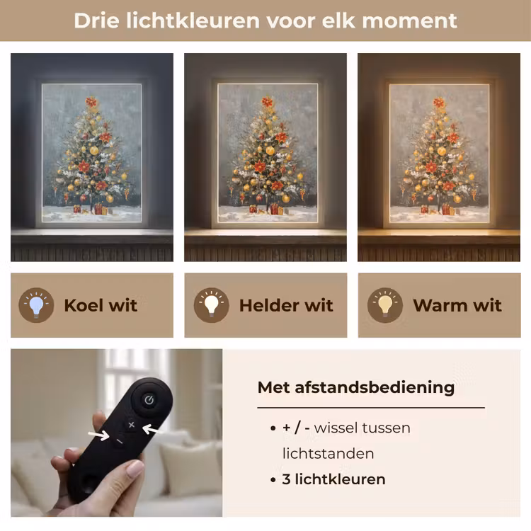 Lightbox - Wandlamp - Kerstboom - Cadeaus - Rood - Goud — 7