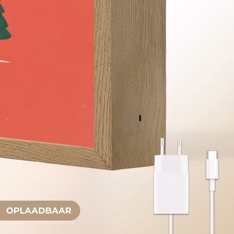Lightbox - Wandlamp - Minimalistisch - Kerstbomen - Rood - Sneeuw — 7