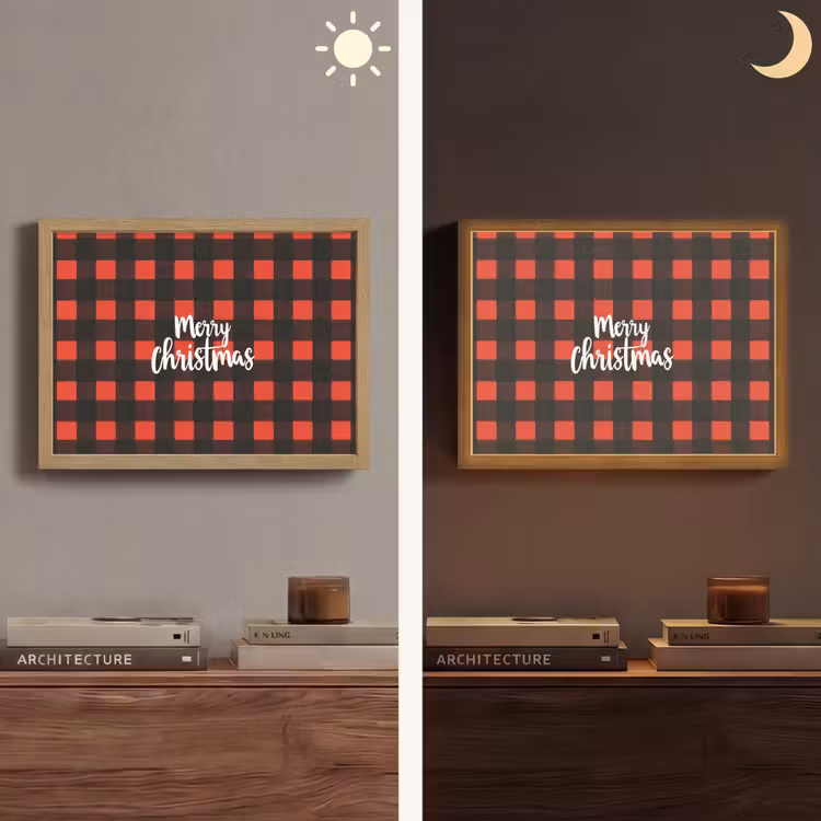 Lightbox - Wandlamp - Geruit - Rood - Tekst - Christmas — 6