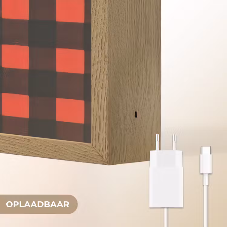 Lightbox - Wandlamp - Geruit - Rood - Tekst - Christmas — 7