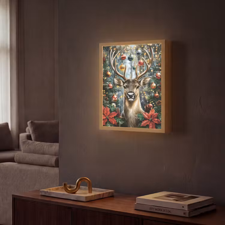Lightbox - Wandlamp - Kerstfeest - Dennenbos - Rood — 2