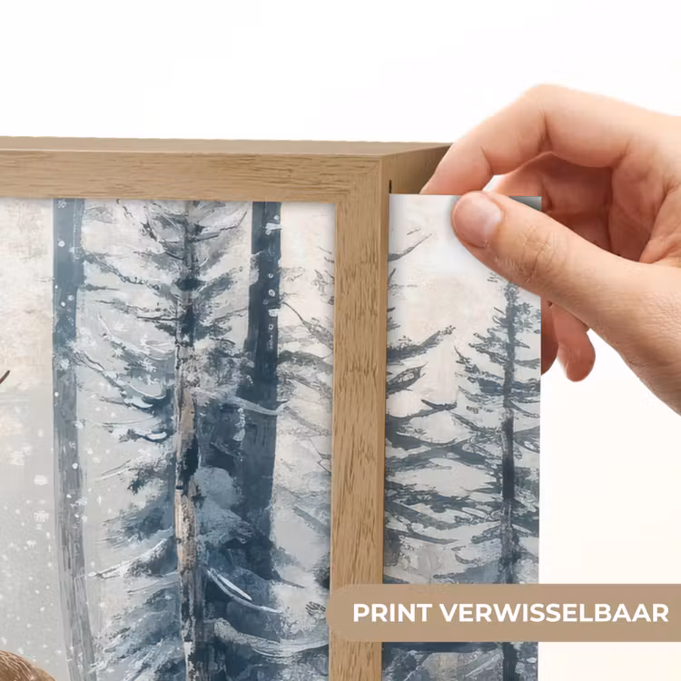 Lightbox - Wandlamp - Rendier - Sneeuw - Woud - Wit — 5
