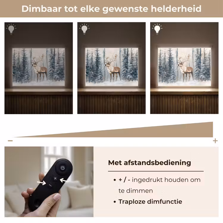 Lightbox - Wandlamp - Rendier - Sneeuw - Woud - Wit — 9