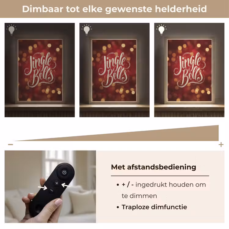 Lightbox - Wandlamp - Jingle - Bells - Kerst - Rood — 8